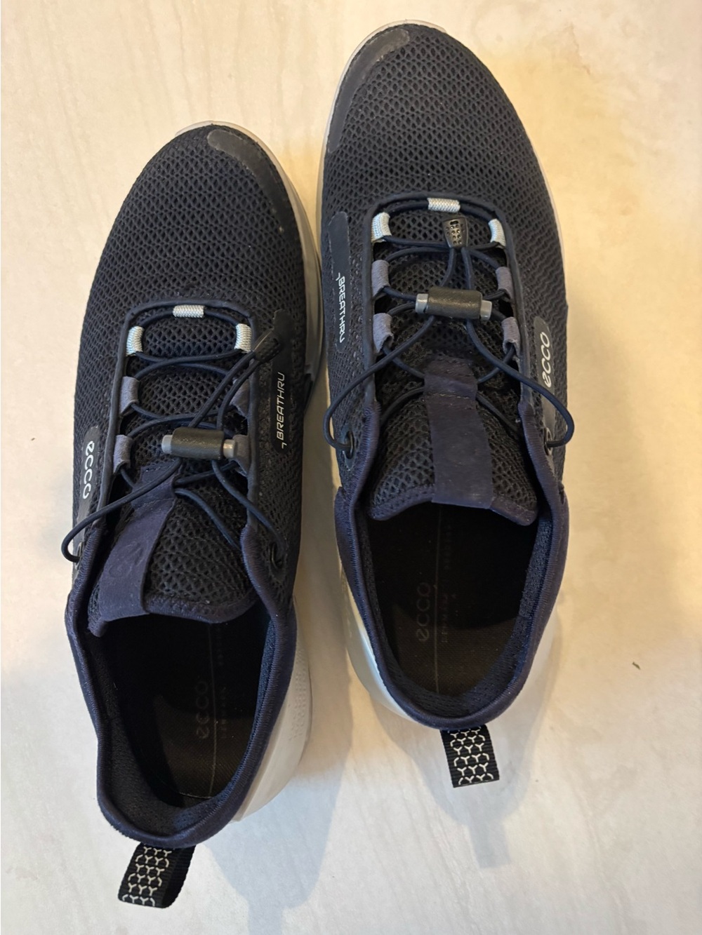 Ecco Men’s Navy and Gray Mesh Slip-On Sneakers 9-9.5